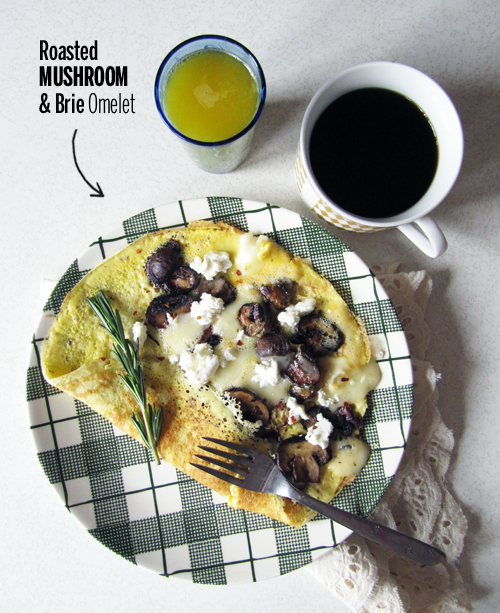 Roasted Mushroom and Brie Omelet // take a megabite
