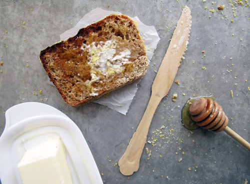 Honey Whole Wheat English Muffin Bread // take a megabite