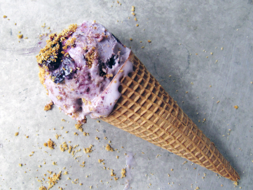 Blueberry Cheesecake Ice Cream Cone // take a megabite