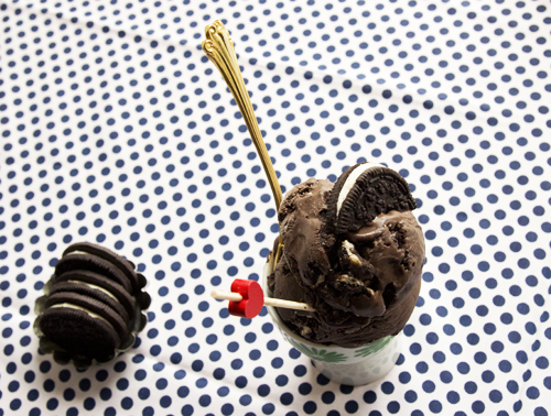 Dark Chocolate Oreo Blizzard Ice Cream // take a megabite