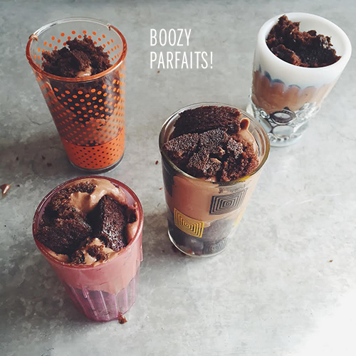 Boozy Chocolate Bourbon Parfaits // take a megabite