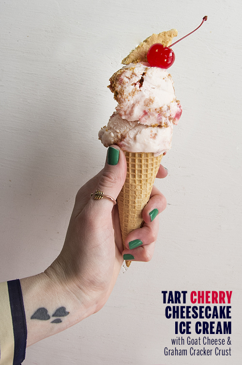 Tart Cherry Cheesecake Ice Cream // take a megabite
