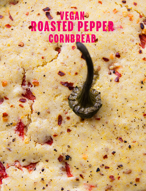 Vegan Roasted Pepper Cornbread // take a megabite