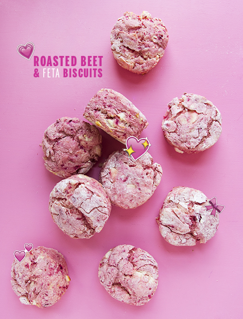 Roasted Beet & Feta Biscuits // take a megabite